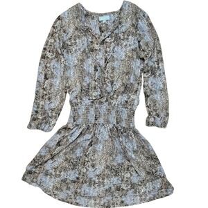 Veronica M Quiet Luxury Chiffon Smocked Swing Midi Dress Normcore Preppy